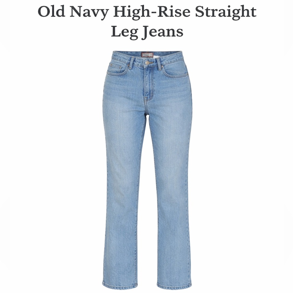 Old Navy Light Wash Straight Leg Jeans | Classic Denim | Like New - Picture 1 of 4